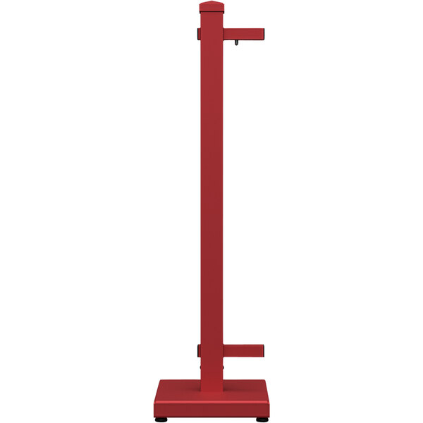 A red metal rectangular SelectSpace end stand.