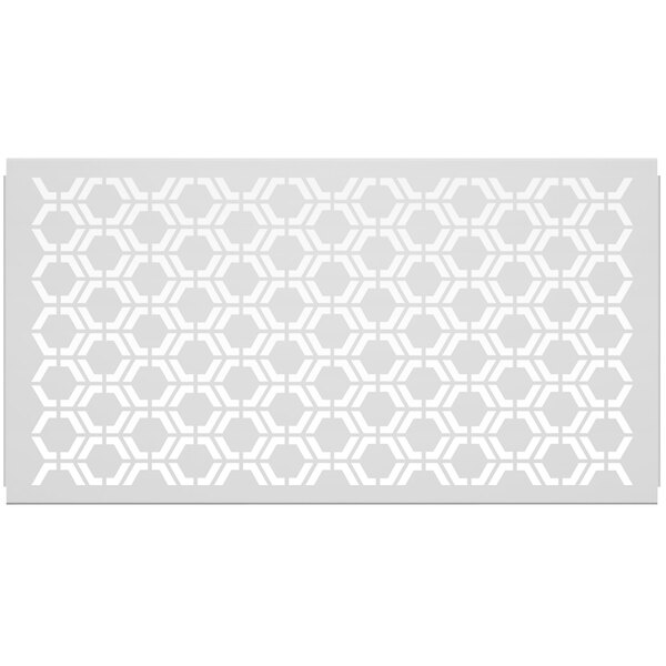 A white rectangular partition panel with hexagonal designs.
