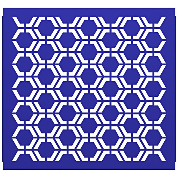 A royal blue hexagonal pattern partition panel.