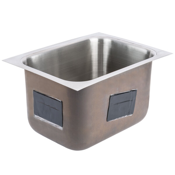 An Advance Tabco stainless steel undermount sink bowl.
