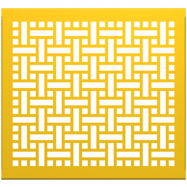 A yellow square with a white lattice pattern.