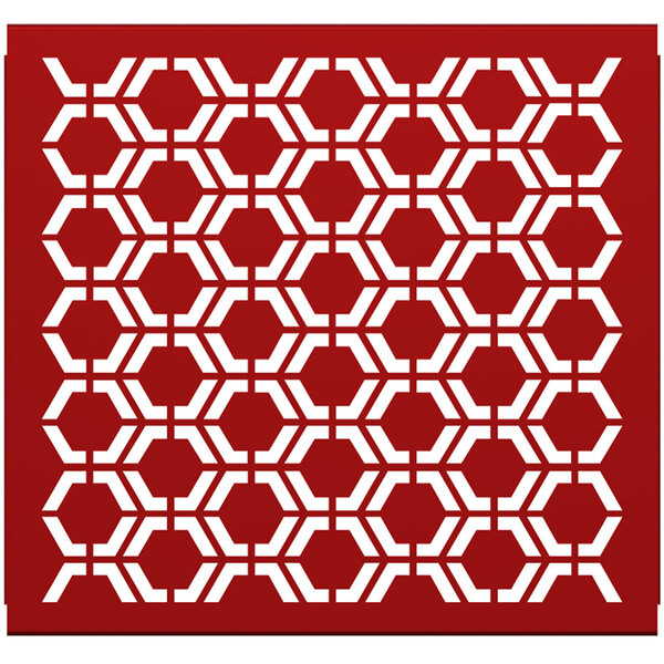 A red hexagonal pattern partition panel.