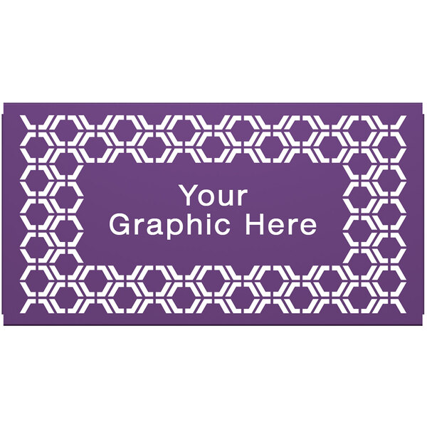 A purple hexagonal pattern with white accents.