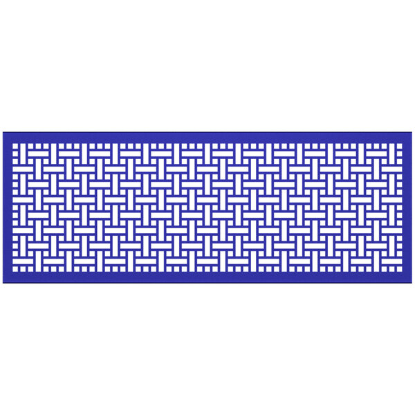A royal blue rectangular panel with a white square weave pattern.