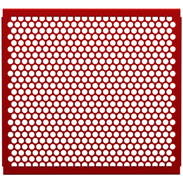 A red grid with white circles.