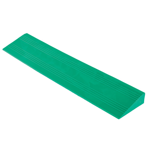 A green rectangular Cactus Mat Poly-Lok edge ramp with lines.