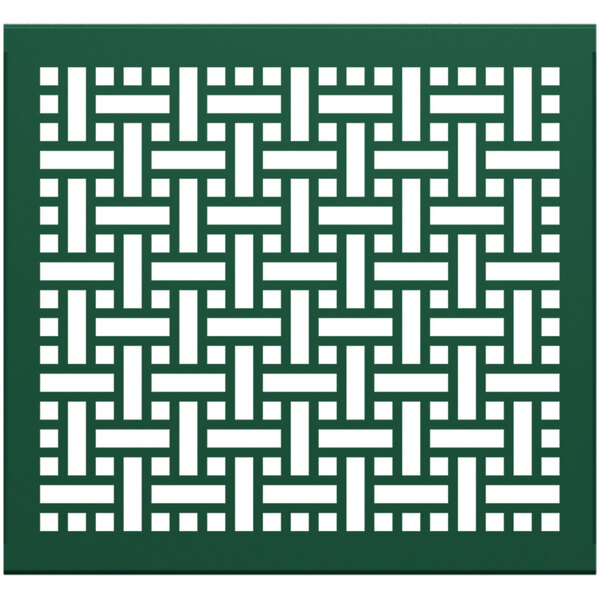 A forest green square weave pattern partition panel.