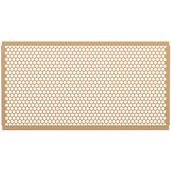 A beige mesh panel with a circle pattern.