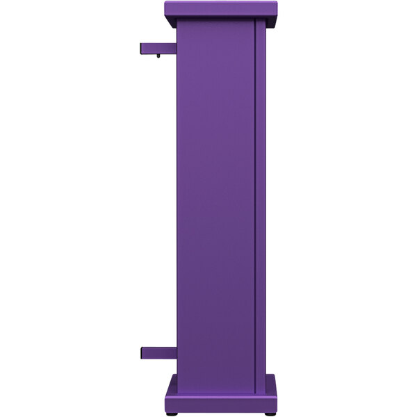 A purple SelectSpace end planter with a square top cut-out.