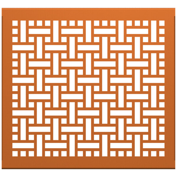 A SelectSpace burnt orange square weave pattern partition panel.