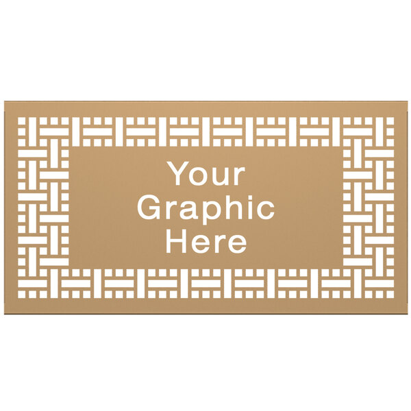 A brown rectangle with white text that reads "Your Graphic Here" on a white background.