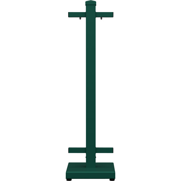 A forest green SelectSpace standard straight stand with two legs.