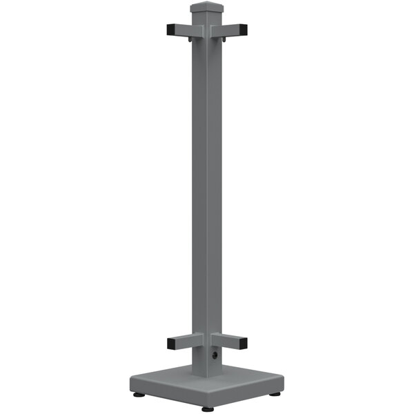 A gray metal SelectSpace corner stand with black handles.