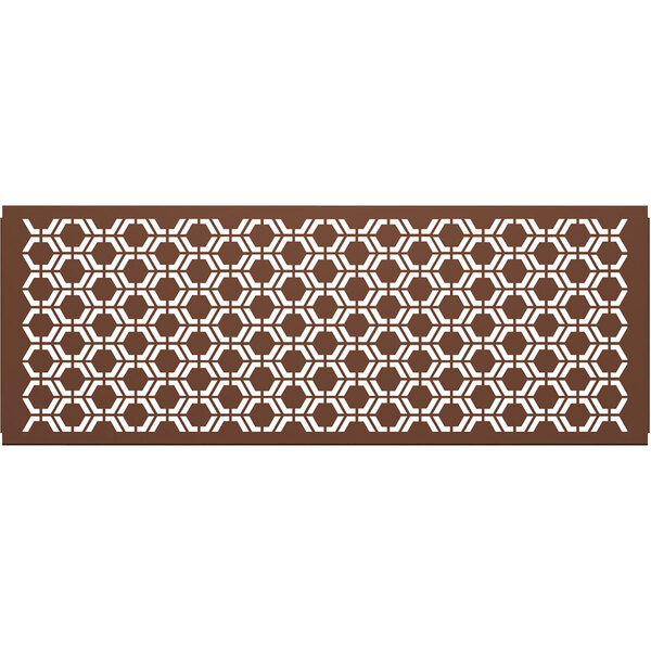 A brown hexagonal pattern on a white background.