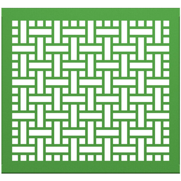 A green square with a white lattice pattern.