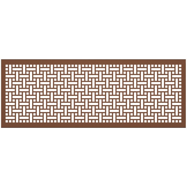 A brown rectangular panel with a white square weave pattern.