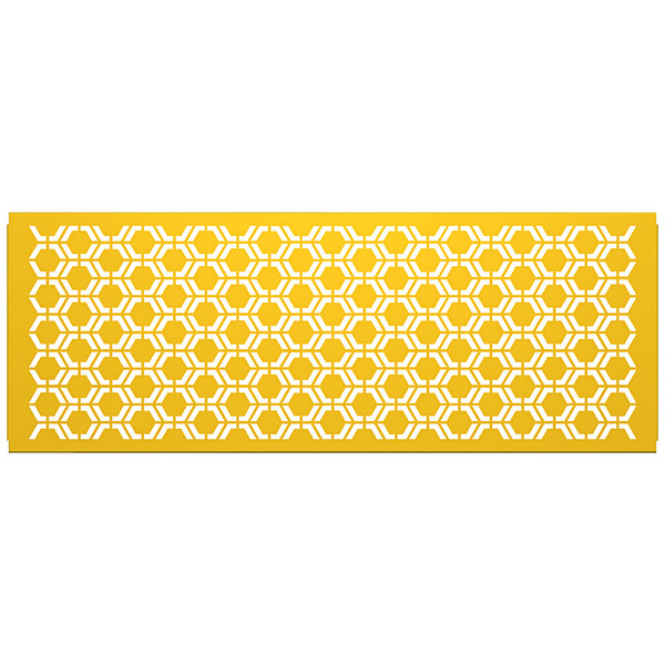 A bright yellow hexagonal patterned SelectSpace partition panel.