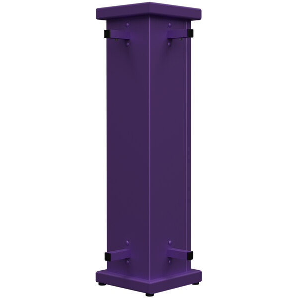 A purple rectangular SelectSpace planter with circle top cut-out on black legs.