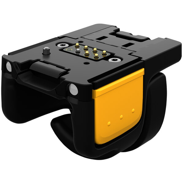 A Zebra double-sided trigger assembly for a barcode scanner with a yellow button.