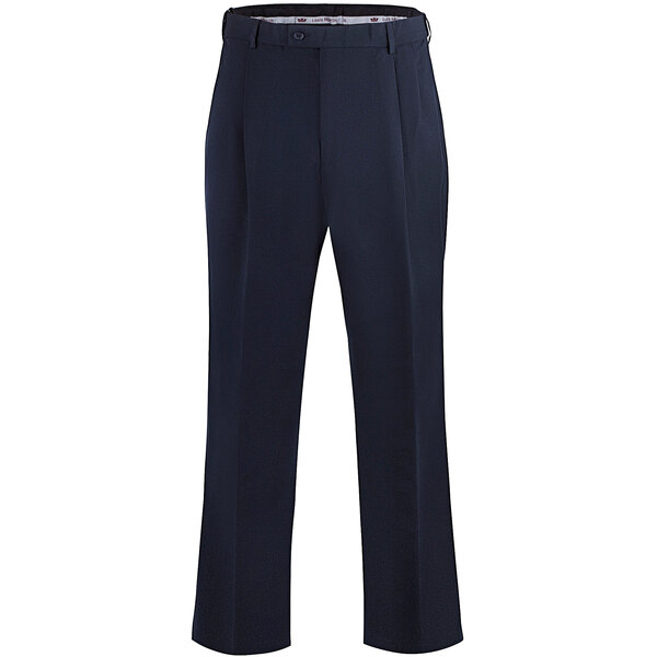 Henry Segal men's navy pleated front suit pants with pockets.