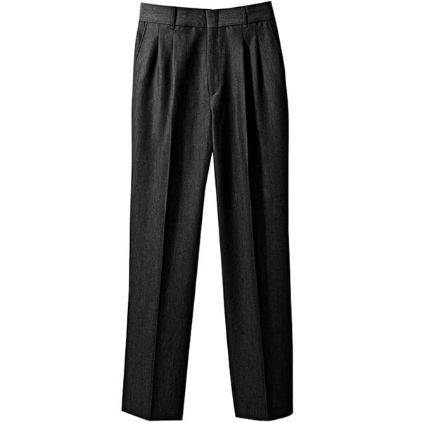 A close-up of Henry Segal women's black pleated front suit pants.