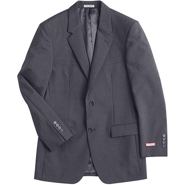 A Henry Segal customizable grey suit jacket with buttons.