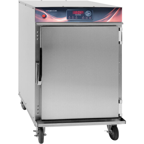 A stainless steel Cres Cor half size cook and hold oven with standard controls.