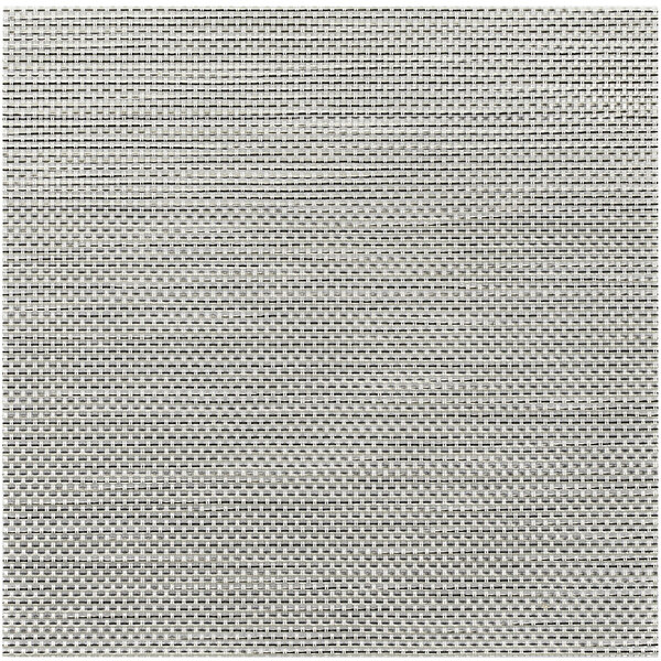 A close-up of the woven gray vinyl mesh on a Front of the House Metroweave square placemat.