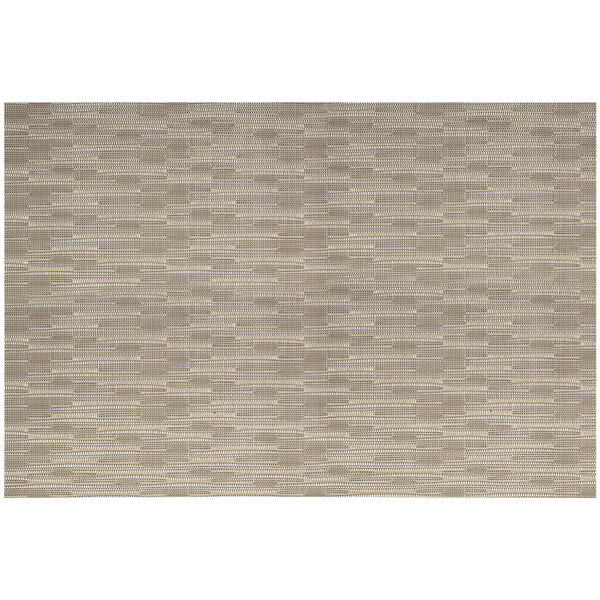 A tan woven vinyl placemat with black lines on it.