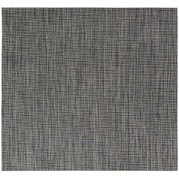 A close-up of a black woven vinyl tweed fabric with a pattern.
