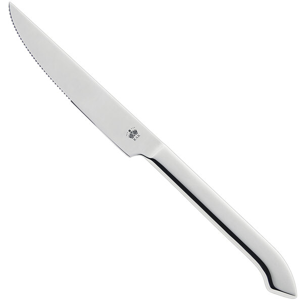 A RAK Porcelain steak knife with a silver handle.