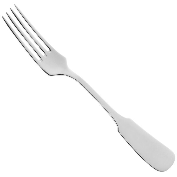 A RAK Porcelain salad/dessert fork with a white handle.