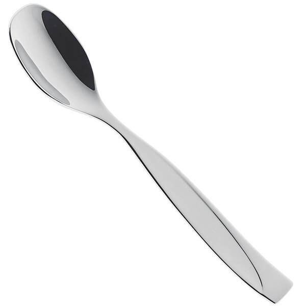 A RAK Porcelain stainless steel demitasse spoon with a black handle and silver spoon.