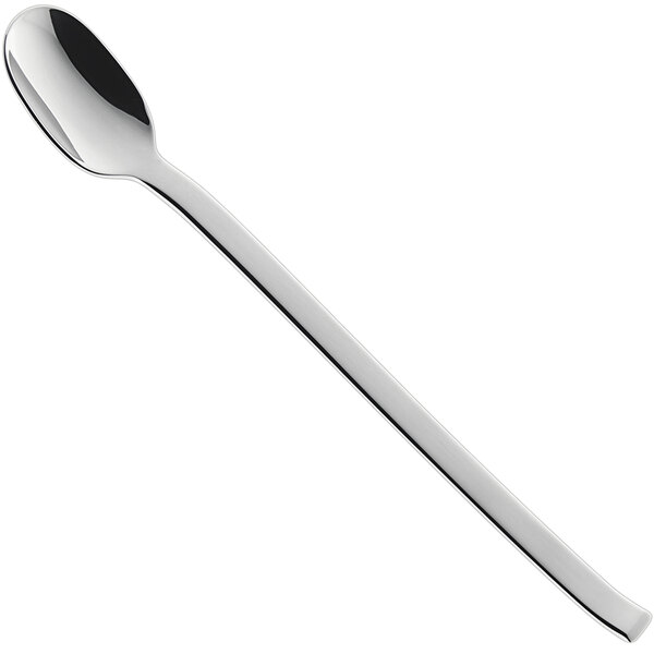 A RAK Porcelain stainless steel iced tea spoon with a long silver handle.