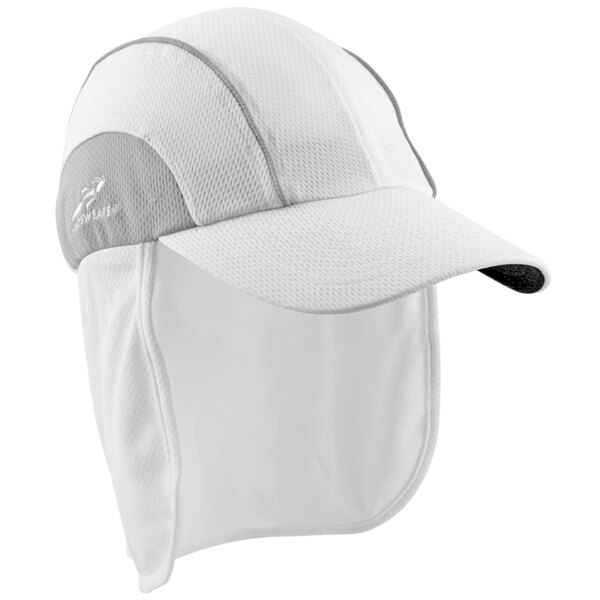 A white Headsweats cap with a visor.