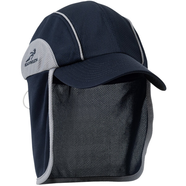 A navy Headsweats baseball cap with mesh on the sides and back.