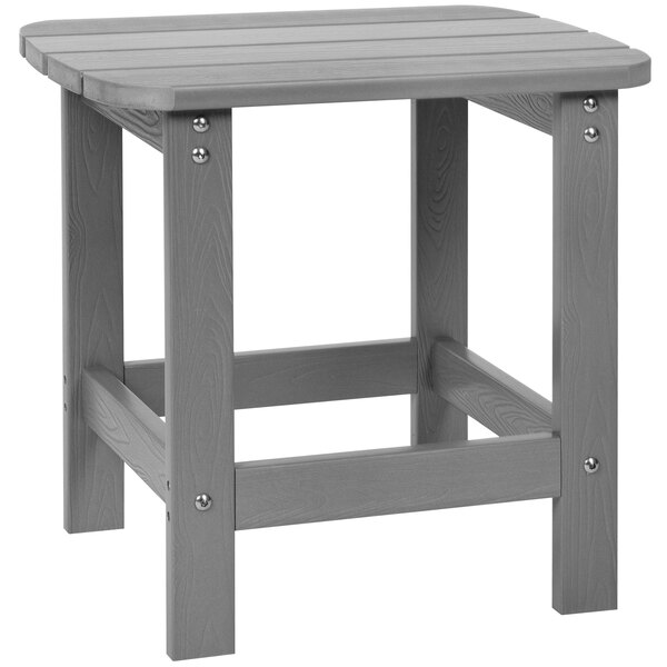 A Flash Furniture Charlestown gray faux wood side table with metal legs.