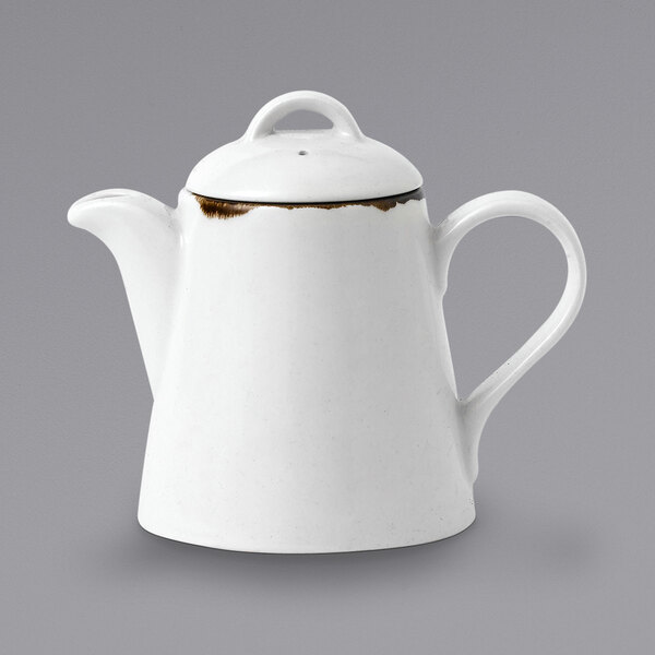 A white Dudson Harvest beverage pot with a lid and handle.