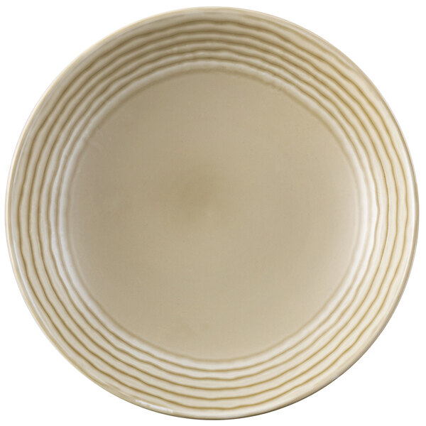A white Dudson Harvest Norse china plate with a linen embossed design.