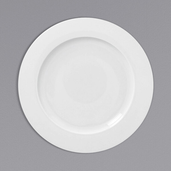A RAK Porcelain white plate with a white border.