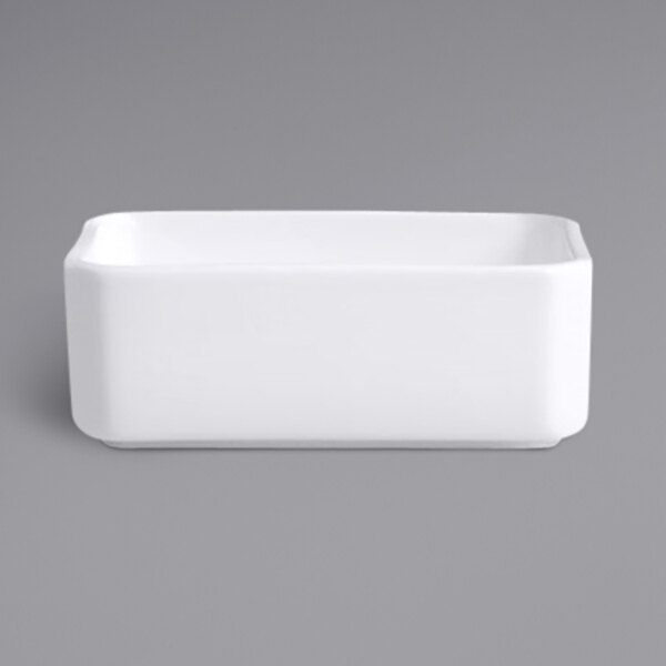 A white rectangular RAK Porcelain sugar packet holder.
