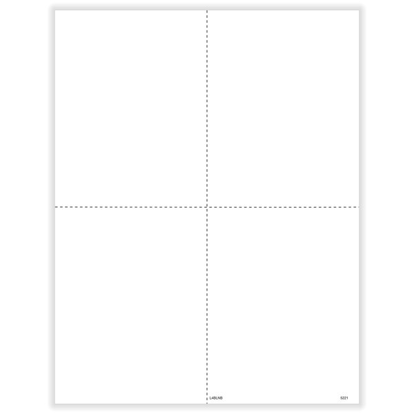 A white sheet of paper with a grid of four squares.