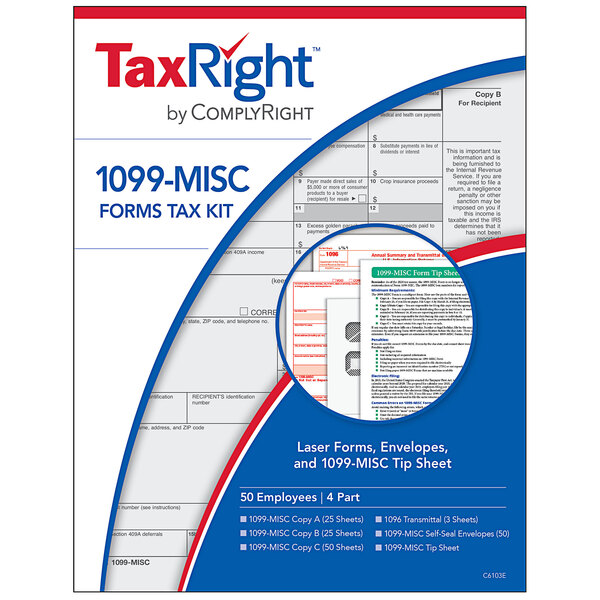 ComplyRight 1099-MISC 4-Part Tax Form with Self-Seal Envelopes.