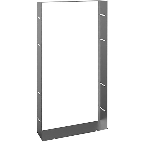 A white rectangular metal mounting frame with black lines.
