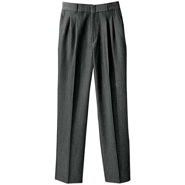 Henry Segal men's grey pleated front suit pants with a buttoned waist.