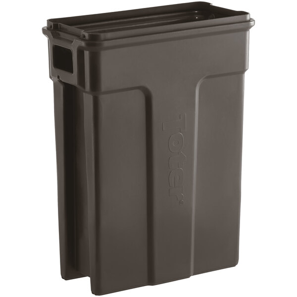 A large brown plastic container with a lid.