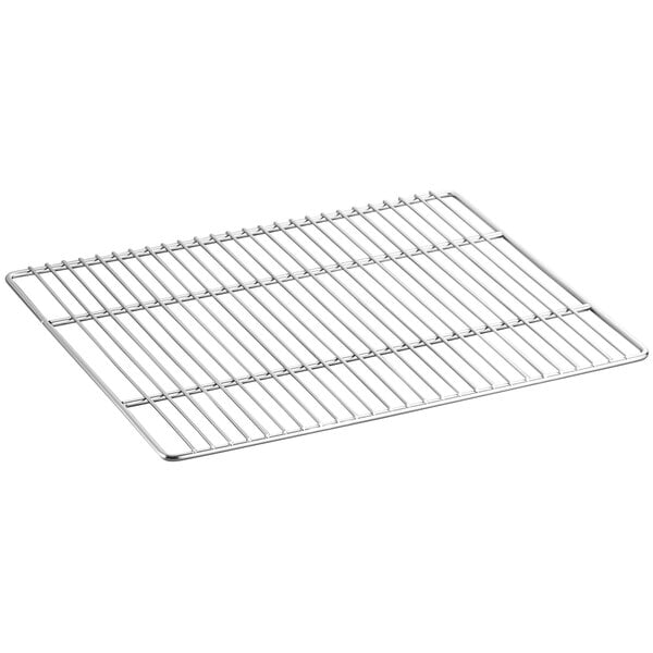 A stainless steel wire rack for a ServIt pizza or pretzel warmer.