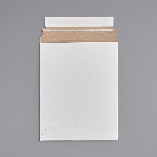 A white rectangular envelope with a brown top.