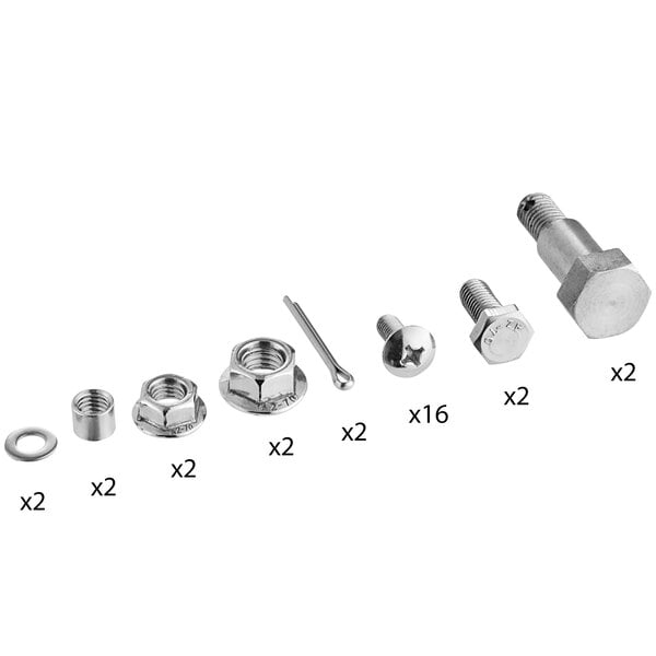 A Backyard Pro lid screw set with screws, nuts, and bolts.