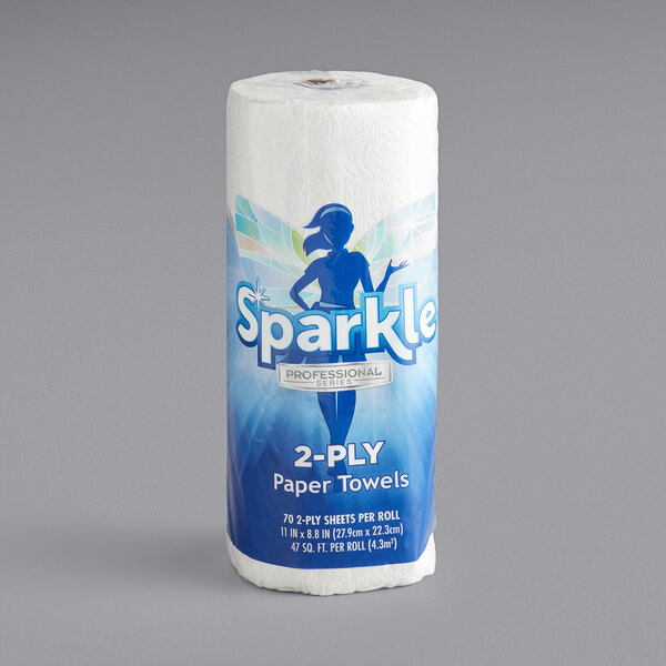 A roll of Sparkle Professional Series paper towels.